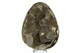 Septarian Dragon Egg Geode - Sparkly Black Crystals #308825-1